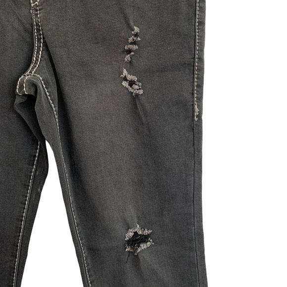 True Religion Girls Rocco Relaxed Skinny Jeans Distressed Black Size 14 Girls - Picture 6 of 14